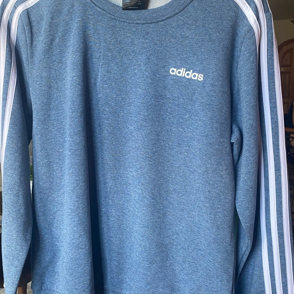 NWT Adidas sweater. Blue, size medium